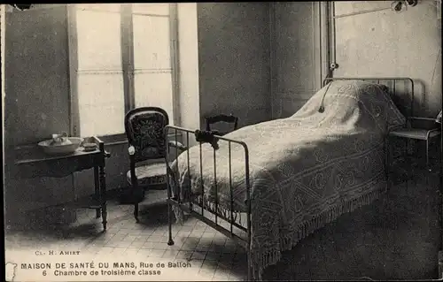 Ak Le Mans Sarthe, Maison de Sante du Mans, Rue de Ballon 6, Chambre de troisieme classe