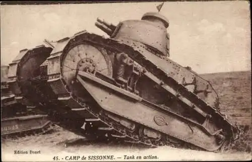 Ak Sissonne Aisne, Tank en action