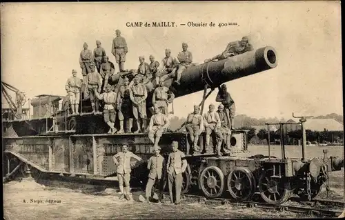 Ak Mailly le Camp Aube, Obusier de 400 mm