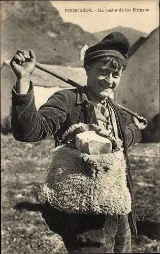Ak Puigcerda Katalonien, Un pastor de los Pirineos
