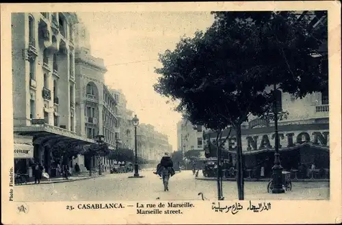 Ak Casablanca Marokko, La rue de Marseille