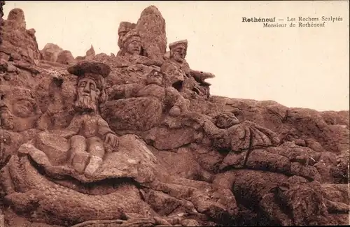 Ak Rothéneuf Ille-et-Vilaine, Rochers sculptés, Monsieur de Rothéneuf