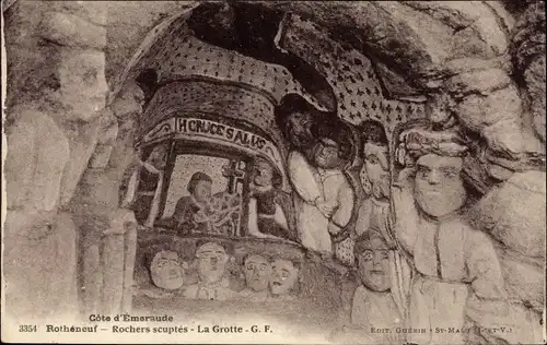 Ak Rothéneuf Ille-et-Vilaine, Rochers sculptés, La Grotte