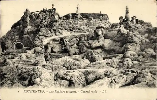 Ak Rothéneuf Ille-et-Vilaine, Rochers sculptés, Carved rocks