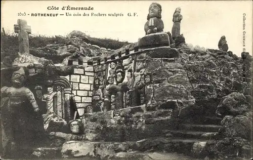 Ak Rothéneuf Ille-et-Vilaine, Un coin des Rochers sculptés
