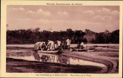 Ak Brasilien, Un Voyage sur l'Araguaya, Une Halte sur la Plage