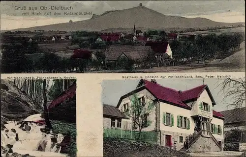 Ak Oberdielbach Waldbrunn im Odenwald, Katzenbuckel, Gasthaus zur Wolfsschlucht