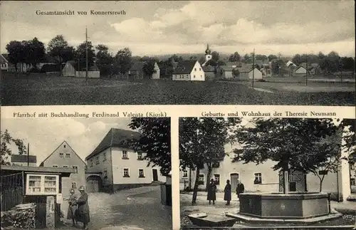Ak Konnersreuth in der Oberpfalz, Geburtshaus Therese Neumann, Pfarrhof, Buchhandlung