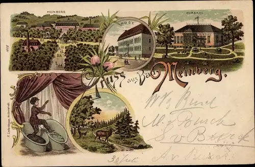 Litho Bad Meinberg am Teutoburger Wald, Kursaal, Schlammbad, Hotel Rose