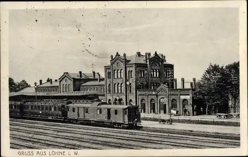 Ak Löhne in Westfalen, Bahnhof, Gleisseite, Eisenbahn