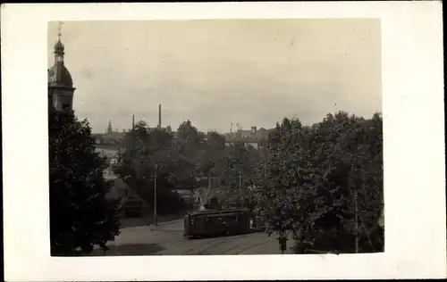 Foto Ak Köln am Rhein, Teilansicht mit Straßenbahn