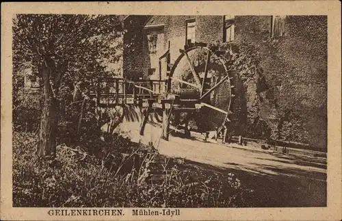 Ak Geilenkirchen Nordrhein Westfalen, Mühlen Idyll, Wassermühle