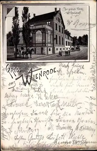 Litho Wienrode Blankenburg am Harz, Gasthaus zur grünen Kanne