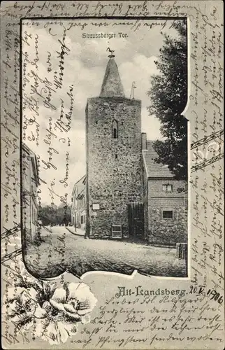 Passepartout Ak Altlandsberg in der Mark, Straußberger Tor