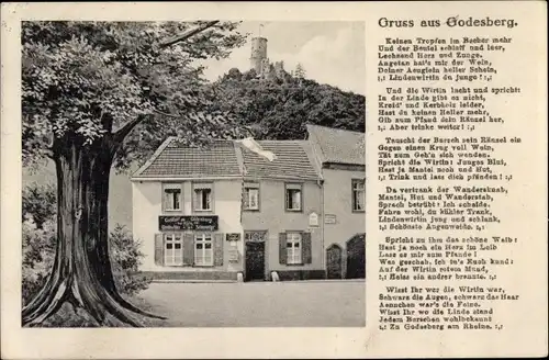 Gedicht Ak Bad Godesberg Bonn am Rhein, Gasthaus Ännchen "Lindenwirtin", Rudolf Baumbach