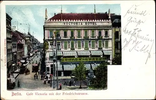 Ak Berlin Mitte, Friedrichstraße, Café Victoria