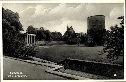 Ak Salzwedel in der Altmark, Partie Burggarten
