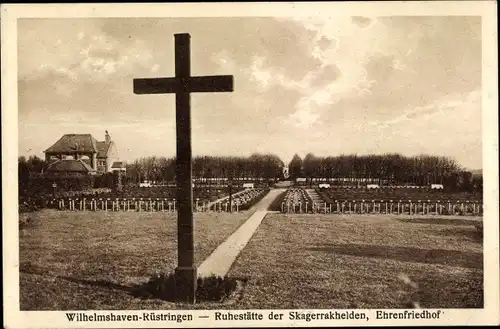 Ak Rüstringen Wilhelmshaven in Niedersachsen, Ruhestätte der Skagerrakhelden, Ehrenfriedhof