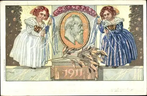 Ganzsachen Künstler Ak Diez, Prinzregent Luitpold von Bayern, 1911