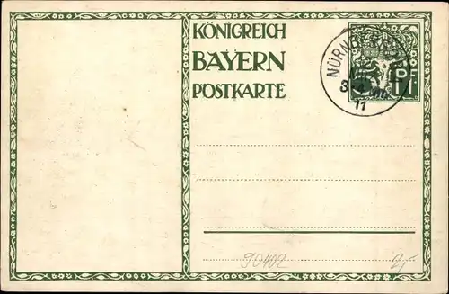 Ganzsachen Künstler Ak Diez, Prinzregent Luitpold von Bayern, 1911