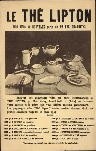 Ak Reklame, Le The Lipton, Tee, Teeservice