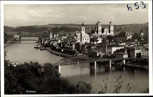 Ak Passau in Niederbayern, Blick aus der Ferne auf den Ort