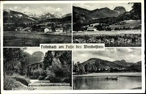 Ak Bad Feilnbach in Oberbayern, Teilansicht mit Wendelstein, See