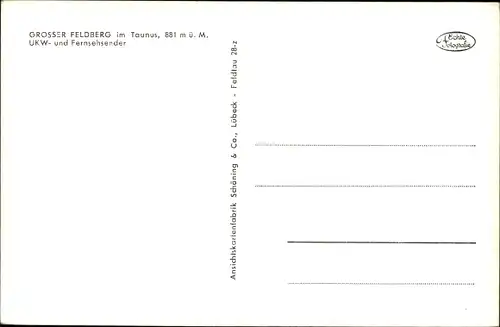 Ak Niederreifenberg Schmitten im Taunus, Großer Feldberg, Fernseh- und UKW-Sender