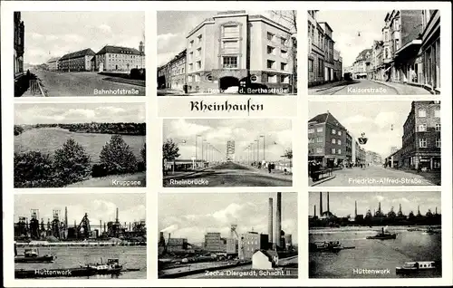 Ak Rheinhausen Duisburg im Ruhrgebiet, Zeche Diergardt, Schacht II, Hüttenwerk, Kaiserstraße