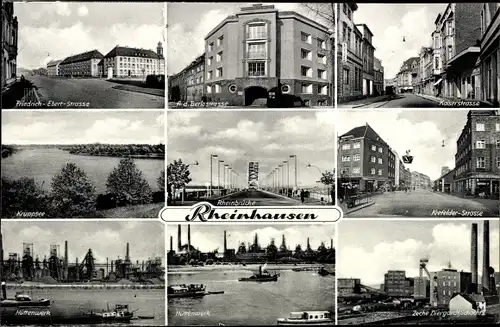 Ak Rheinhausen Duisburg im Ruhrgebiet, Zeche Diergardt, Schacht II, Hüttenwerk, Kaiserstraße