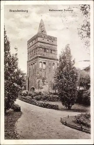 Ak Brandenburg an der Havel, Rathenower Turm