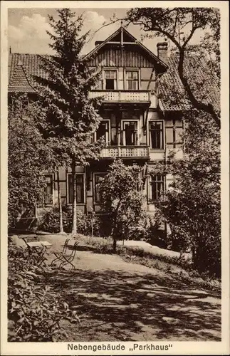 Ak Wernigerode am Harz, Erholungsheim Küsters Camp, Nebengebäude Parkhaus