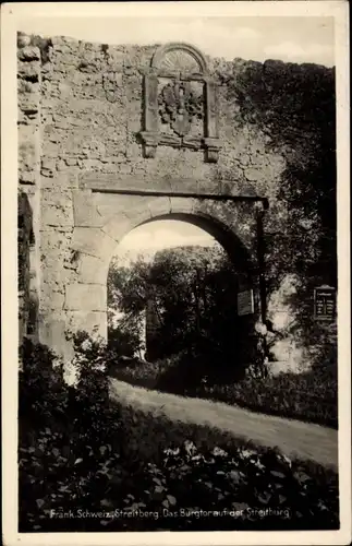 Foto Ak Streitberg Wiesenttal Fränkische Schweiz, Burgtor auf der Streitburg