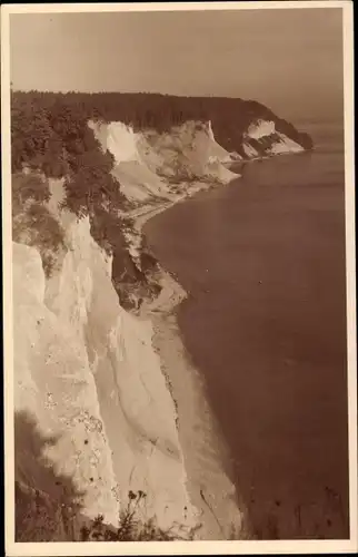 Foto Ak Stubbenkammer Sassnitz auf Rügen, Hochufer, Dampferfahrt von Binz nach Lohme, 1933