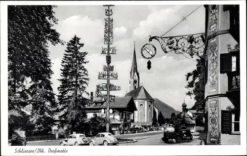 Ak Schliersee in Oberbayern, Dorfmotiv