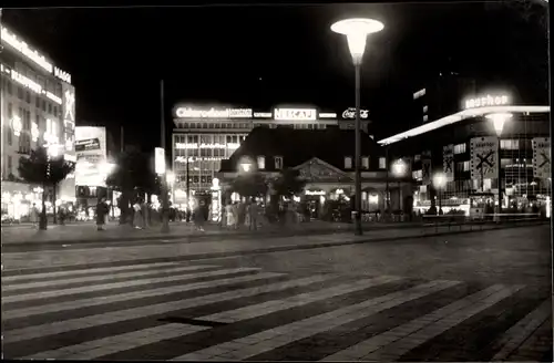 Ak Frankfurt am Main, Hauptwache am Abend, Leuchtreklame