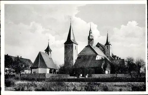 Ak Rulle Wallenhorst Niedersachsen, Kloster- und Wallfahrtskirche mit Marienbrunnen