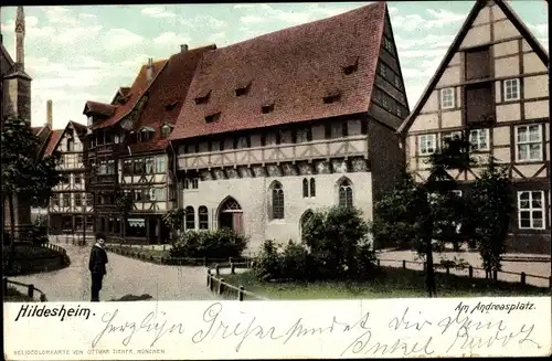 Ak Hildesheim in Niedersachsen, Partie am Andreasplatz