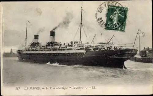 Ak Le Havre Seine Maritime, Le Transatlantique La Savoie, Dampfer, French Line, CGT