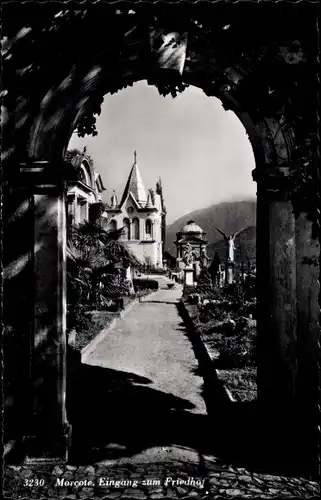 Ak Morcote Kanton Tessin, Eingang zum Friedhof