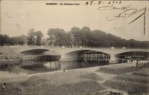 Ak Soissons Aisne, Le Nouveau Pont