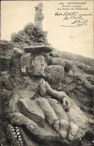 Ak Rothéneuf Ille-et-Vilaine, Rochers sculptés, Le dernier des Rothéneuf