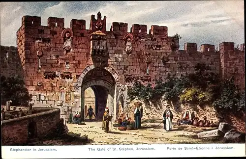 Künstler Ak Perlberg, F., Jerusalem Israel, Stephanstor