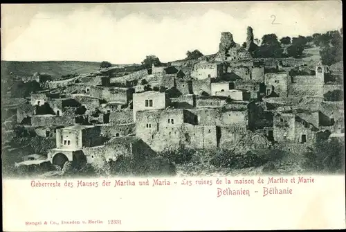 Ak Bethanien Palästina, Les ruines de la maison de Marthe et Marie
