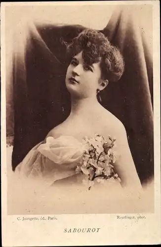 Ak Schauspielerin Sabourot, Portrait