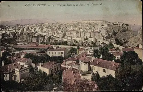 Ak Constantine Algerien, Vue Generale prise de la Route de Mansourab