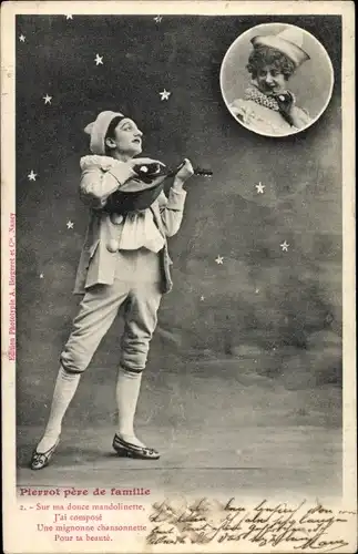 Ak Pierrot père de famille, Sur ma douce mandolinette