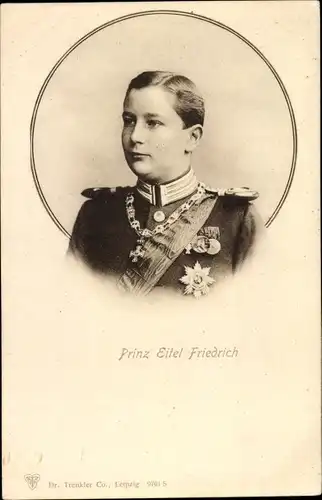 Ak Prinz Eitel Friedrich von Preußen, Portrait