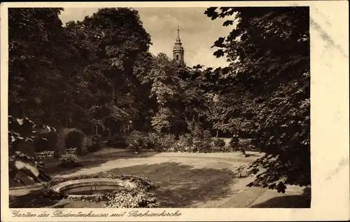 Ak Berlin Mitte, Garten des Studentenhauses der der Friedrich-Wilhelm-Universität, Sophienkirche