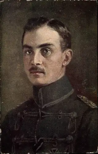 Künstler Ak Herzog Ernst August von Braunschweig, Portrait, Husarenuniform